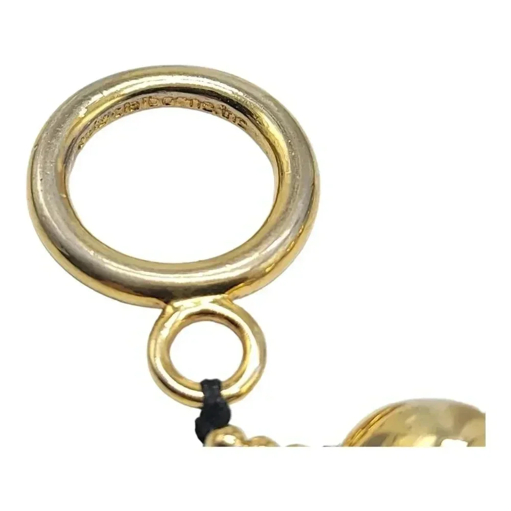 Liz Claiborne Gold Tone Oblong Bead Acrylic Toggle Bracelet Vintage 8.5